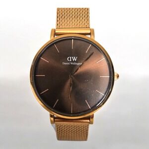 Daniel Wellington Women's Brown Dial Rose Gold Mesh Bracelet Watch